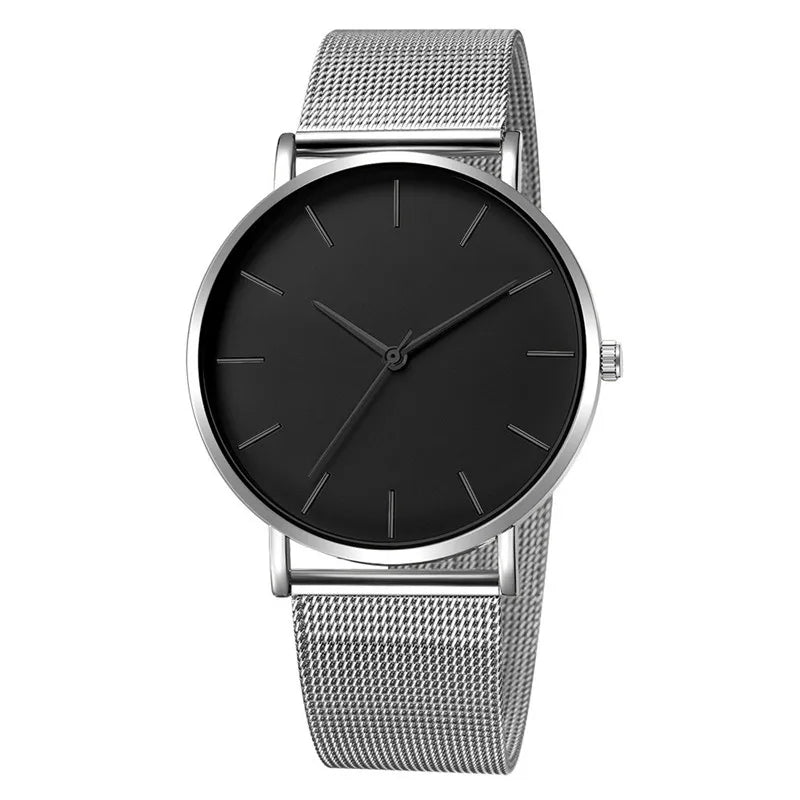 RUNERR Relógio Unisex Original Minimalista Quartzo Impermeável Aço Inoxidável 42mm